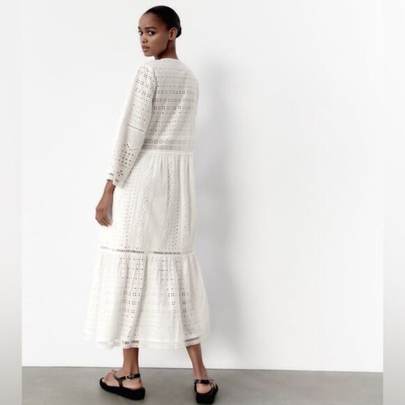 Zara Embroidered Openwork Dress - Picture 4 of 10